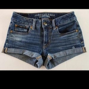 American Eagle Super Stretch AEO Denim Shortie Shorts Size 00